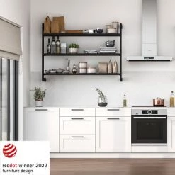 Emuca Kit De Structure Modulaire Zéro Avec Quincaillerie à Monter Au Mur, Peint En Noir Texturé, Aluminium Et Zamak, 1 Kit -EMUCA Soldes 68980603 4