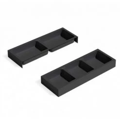 Emuca Organisateurs Latéraux Tidy Pour Tiroirs De Salle De Bain, Plastique Gris Antracite, Plastique, 1 Lot De 4 Unités - Talla