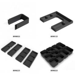 Emuca Organisateurs Latéraux Tidy Pour Tiroirs De Salle De Bain, Plastique Gris Antracite, Plastique, 1 Lot De 4 Unités - Talla -EMUCA Soldes 69001375 3