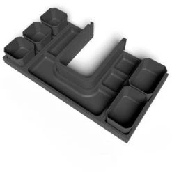 Emuca Organisateurs Latéraux Tidy Pour Tiroirs De Salle De Bain, Plastique Gris Antracite, Plastique, 1 Lot De 4 Unités - Talla -EMUCA Soldes 69001375 4