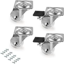 Emuca Kit Roulettes Slip 3 Transparentes Avec Plétine De Montage, Ø 35, Acier Et Plastique, 1 Kit - Transparent / Indeterminé