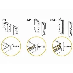 EMUCA Fixations Pour Côté - Hauteur 204 Mm - Pour Tiroir 2 Réhausses - 3000325 -EMUCA Soldes 8562918 2