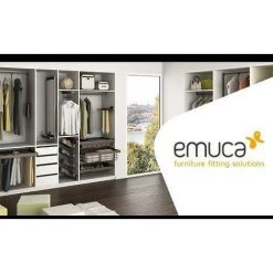Emuca Kit Panier à Linge Et Cadre Coulissant Avec Plateaux Auxiliaires Pour Armoire, Réglable 564 - 614 Mm, Couleur Moka, 1 Ut. - Talla -EMUCA Soldes 9561726 5