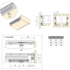 Emuca Mécanisme De Fermeture Amortie Pour Tiroir Ultrabox, 350 - 500 Mm, Plastique, Gris, 2 Ut. - Talla -EMUCA Soldes 9561893 5