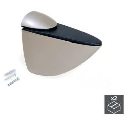 Lot De 2 Supports Azor Emuca Pour étagère En Bois Ou En Verre Finition Nickelé Peint Mat