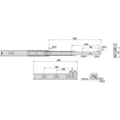 Paire De Coulisses à Billes Emuca Pour Tiroir à Sortie Totale 45 Mm X L 300 Mm -EMUCA Soldes 9823941 3