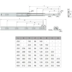 Paire De Coulisses à Billes Emuca Pour Tiroir à Sortie Totale 45 Mm X L 300 Mm -EMUCA Soldes 9823941 4