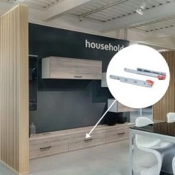 Paire De Coulisses Invisibles à Roulettes Slippe Emuca à Extraction Totale Avec Fermeture Amortie Et Crochet Pour Tiroir Profond -EMUCA Soldes 9823948 4