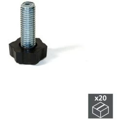 Lot De 20 Vérins Hexagonale M8 Pour Pied De Meuble Emuca à Réglage Extérieur H 38 Mm