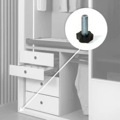 Lot De 20 Vérins Hexagonale M8 Pour Pied De Meuble Emuca à Réglage Extérieur H 38 Mm -EMUCA Soldes 9827417 3