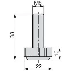 Lot De 20 Vérins Hexagonale M8 Pour Pied De Meuble Emuca à Réglage Extérieur H 38 Mm -EMUCA Soldes 9827417 4